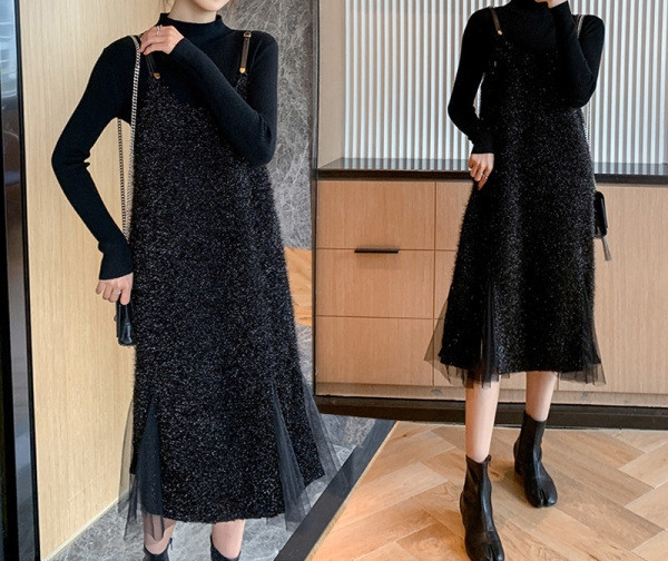 Modern női készlet terhes nők számára fekete színben