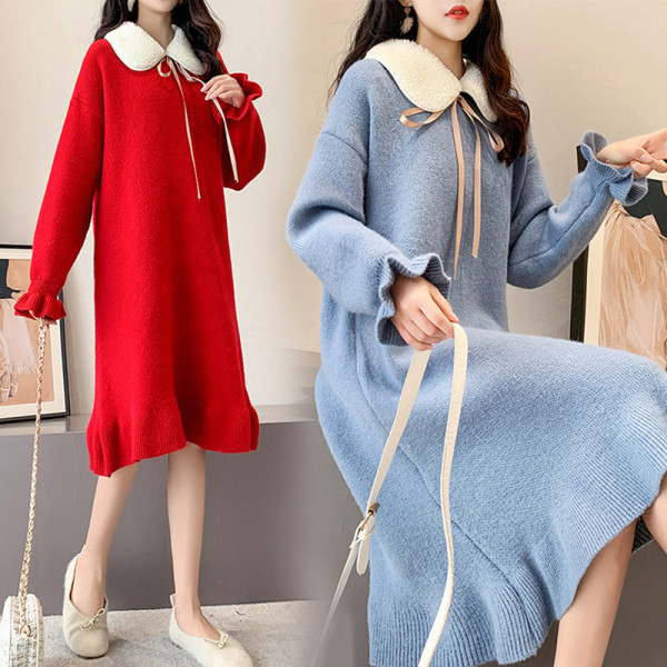 Őszi-téli kötött ruha kismamáknak