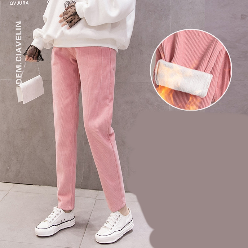 Keturių spalvų moteriškos kelnės aukštu juosmeniu