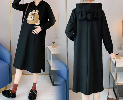 Alkalmi kismama ruha mintával és hosszú ujjú