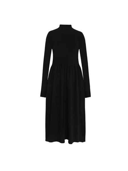 Alkalmi ruha alacsony gallérral és hosszú ujjú terhes nők számára