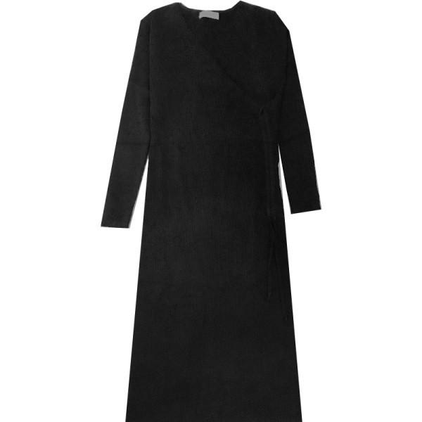 Pikk spitsikaelusega naiste kleit rasedatele naistele