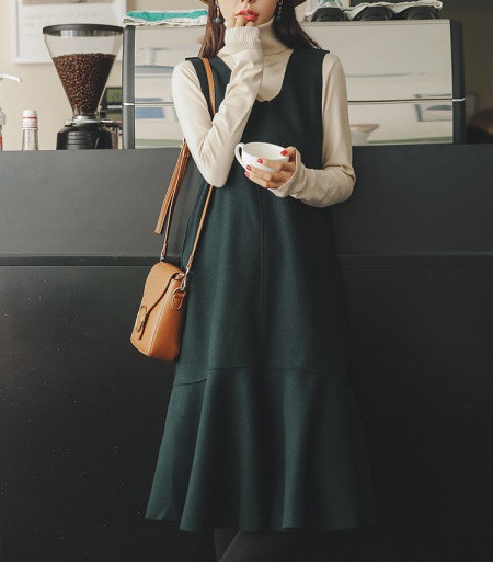 Нов модел рокля или рокля + блуза с шпиц деколте за бременни жени