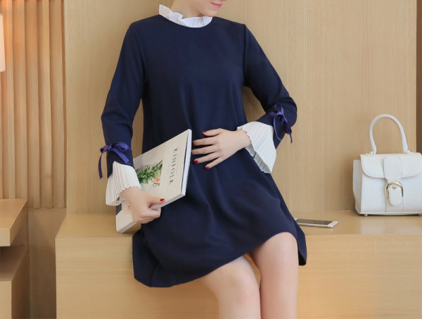 Őszi-téli ruha terhes nőknek szabott modell