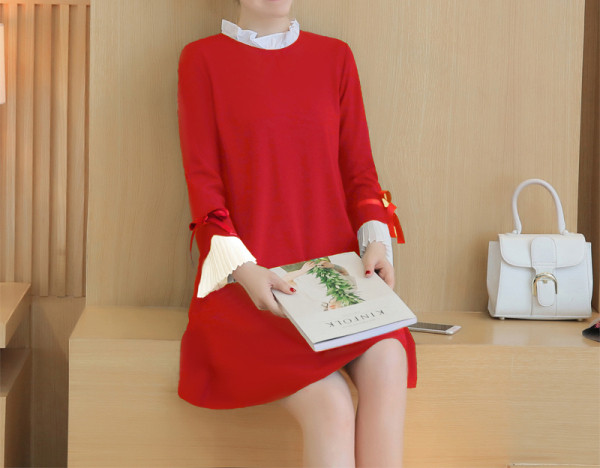 Őszi-téli ruha terhes nőknek szabott modell