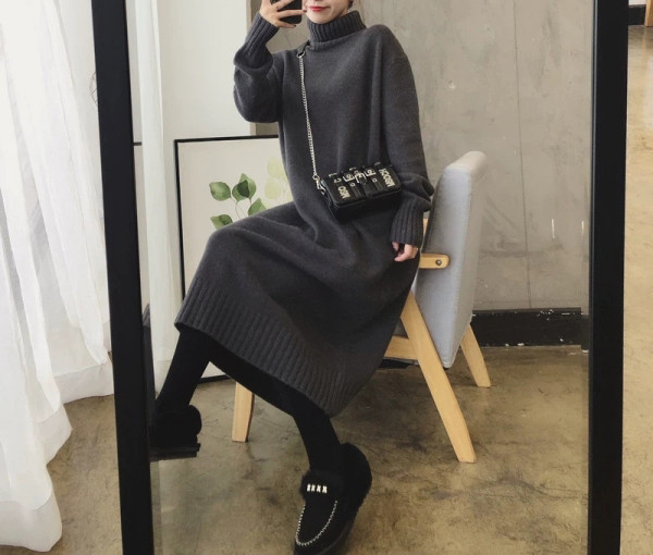 Neljas värvitoonis talvekleit rasedatele