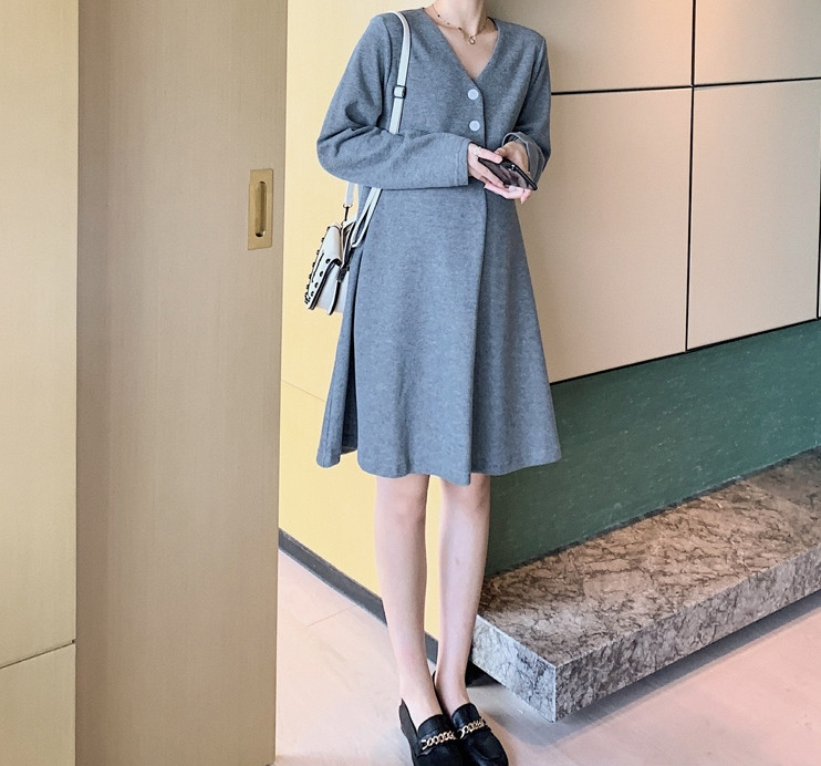 Πλεκτό γυναικείο φόρεμα πλεκτό κατάλληλο για έγκυες γυναίκες