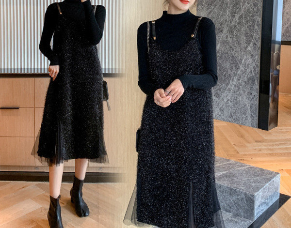 Ženski komplet bluza + haljina za trudnice