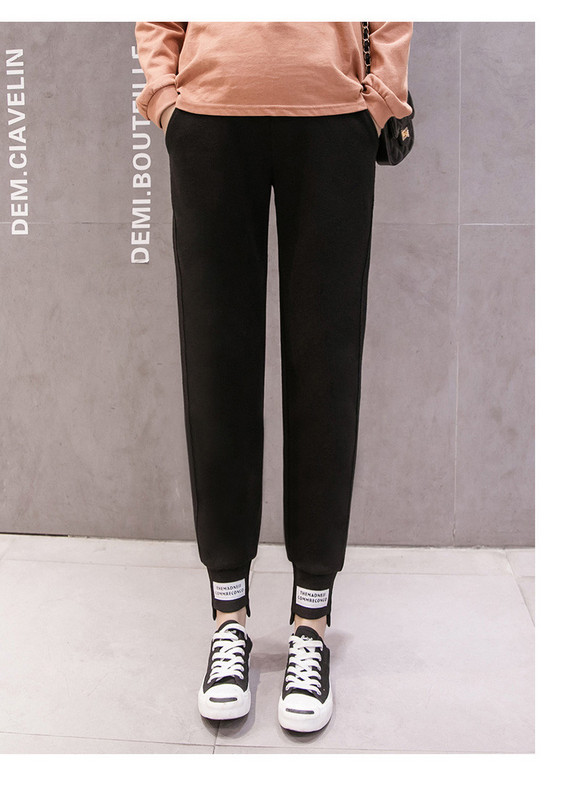 Női nadrág meleg béléssel és zsebekkel, terhes nők számára