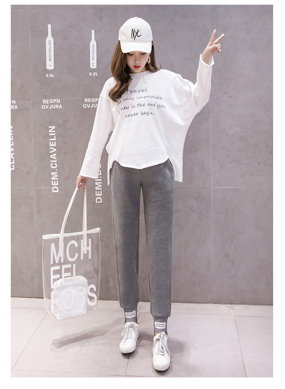 Női nadrág meleg béléssel és zsebekkel, terhes nők számára