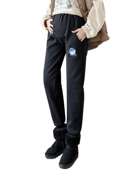 Női széles nadrág mintával és zsebekkel