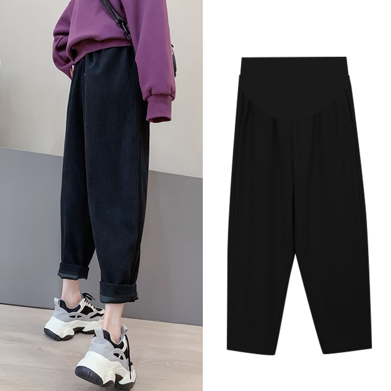 Pamut nadrág terhes nők számára rugalmas derékkal