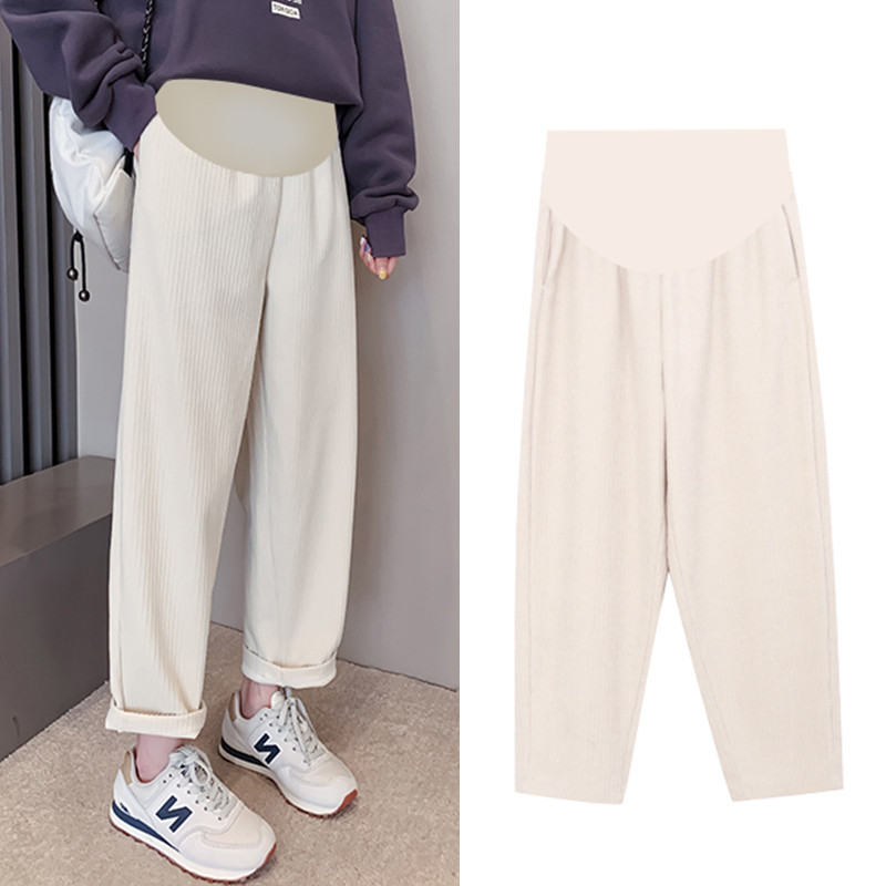 Pamut nadrág terhes nők számára rugalmas derékkal