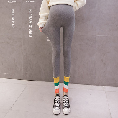 Rugalmas női leggings terhes nők számára, széles gumiszalaggal