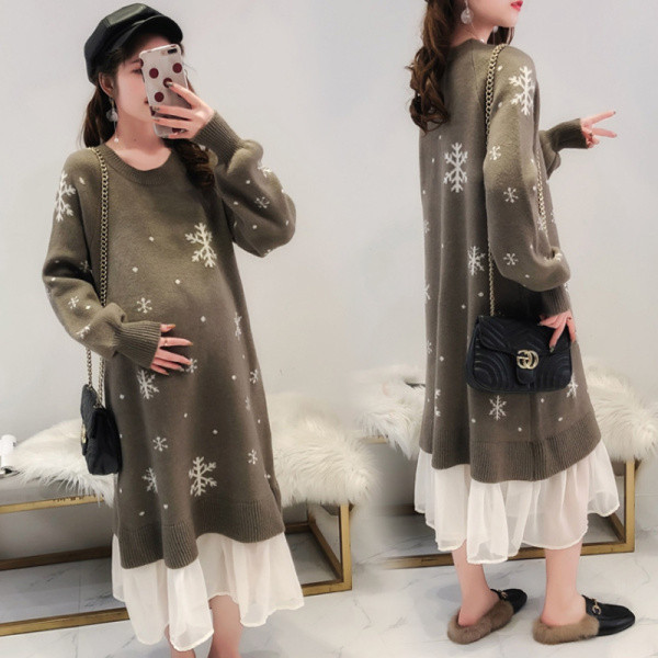 Ежедневна дамска коледна рокля подходяща за бременни