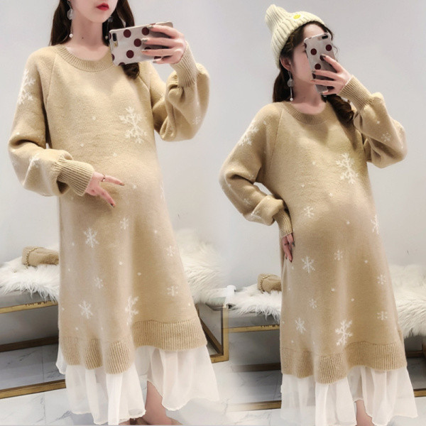 Ежедневна дамска коледна рокля подходяща за бременни