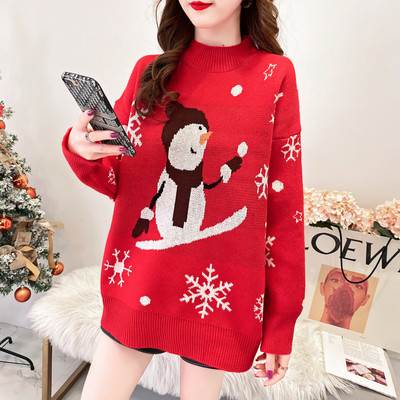 Χειμερινό πουλόβερ για έγκυες γυναίκες με οβάλ λαιμόκοψη - διάφορα μοντέλα