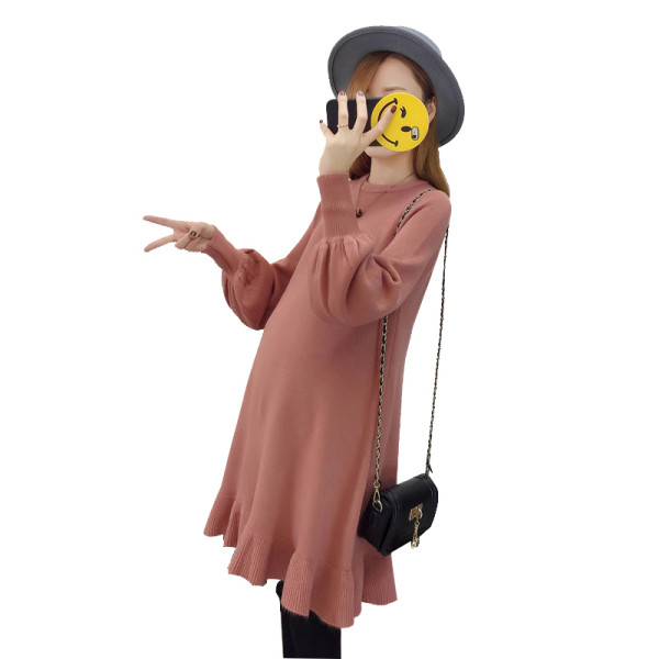 Új modell női ruha ovális nyakkivágással, terhes nők számára