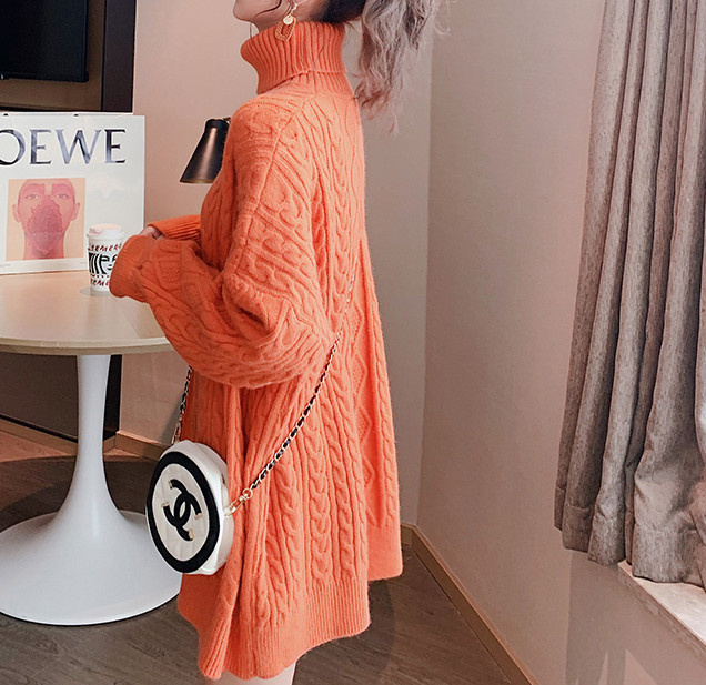 Naiste kõrge polo kraega talvekampsun rasedatele naistele