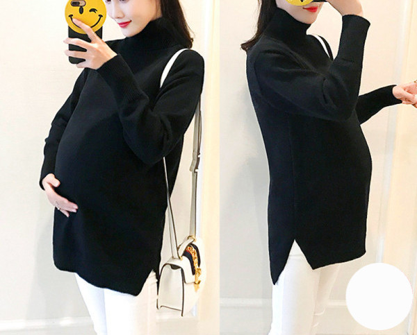 Naiste polokraega kampsun valge ja must - sobib rasedatele