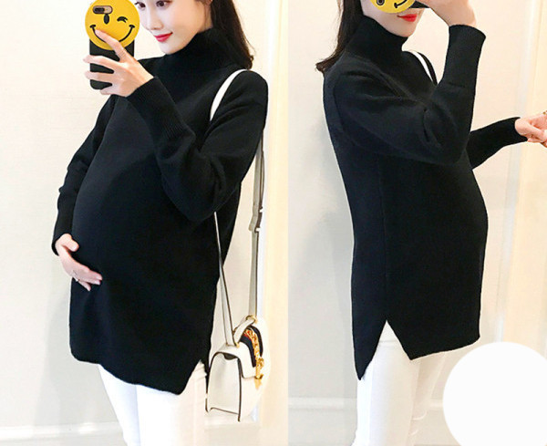 Naiste polokraega kampsun valge ja must - sobib rasedatele