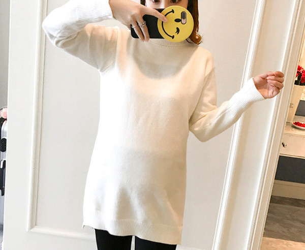 Naiste polokraega kampsun valge ja must - sobib rasedatele