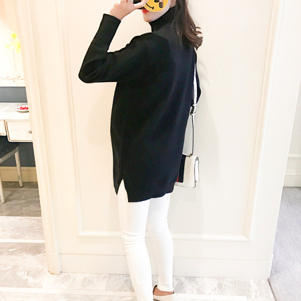 Naiste polokraega kampsun valge ja must - sobib rasedatele