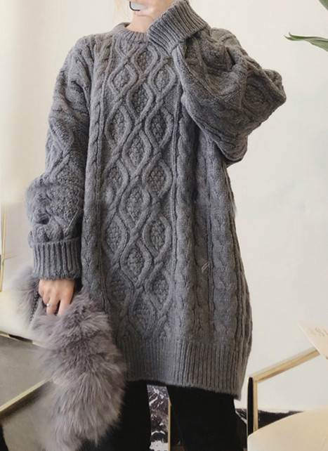 Laia mudeliga ümmarguse kaelusega kampsun rasedatele naistele