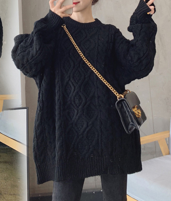 Laia mudeliga ümmarguse kaelusega kampsun rasedatele naistele