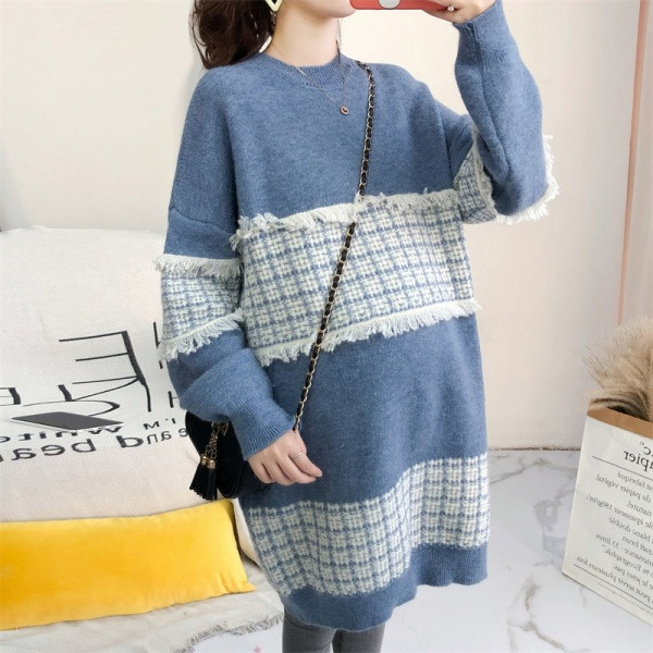 Tunica dama tricotata cu decolteu oval - pentru gravide