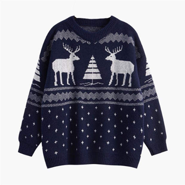 Ümara kaelusega ja pikkade varrukatega talvekampsun rasedatele naistele