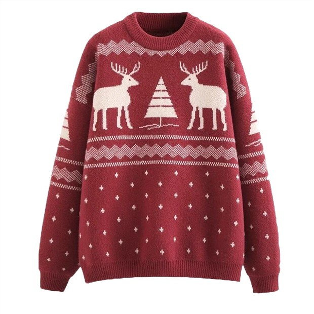 Ümara kaelusega ja pikkade varrukatega talvekampsun rasedatele naistele