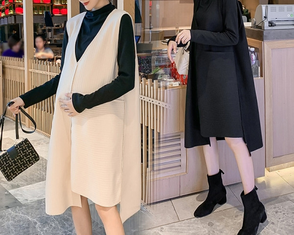 Moderna ženska haljina asimetričnog modela - pogodna za trudnice