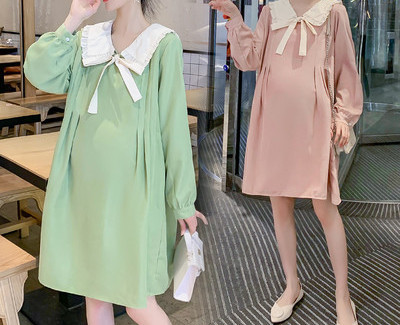 Új modell kivágott ruha, hosszú ujjú kismamáknak