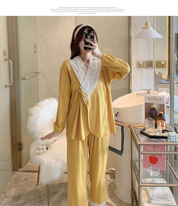 Pamut fűzős pizsama terhes nőknek