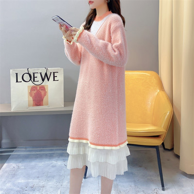 Hosszú női ruha terhes nőknek tüllvel