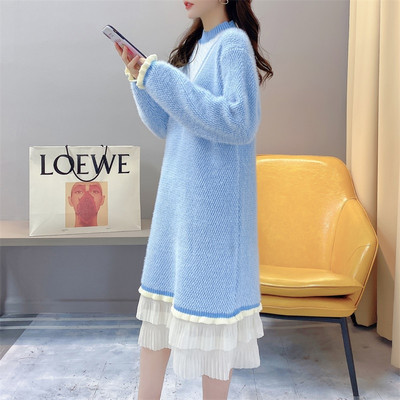 Hosszú női ruha terhes nőknek tüllvel