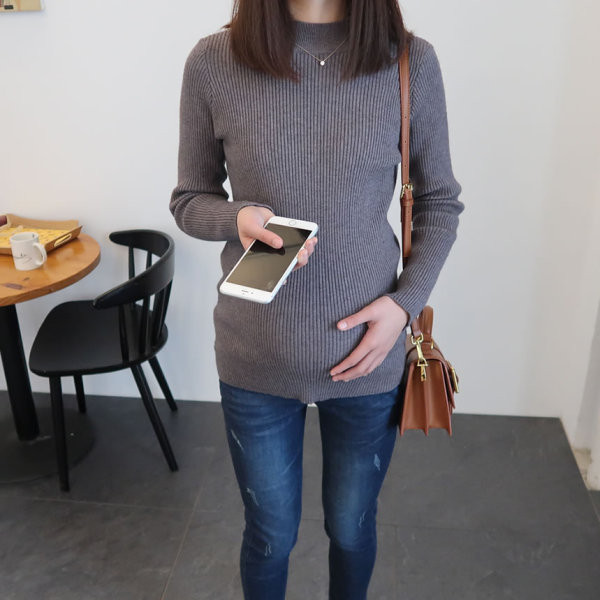 Ženska casual bluza s visokom kragnom - pogodna za trudnice