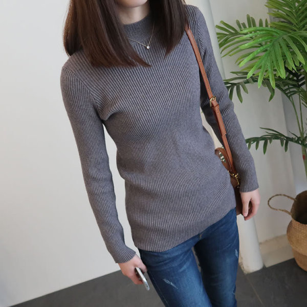 Ženska casual bluza s visokom kragnom - pogodna za trudnice