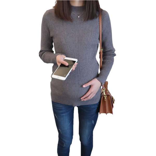 Ženska casual bluza s visokom kragnom - pogodna za trudnice