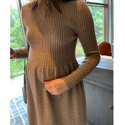 Rochie casual dama tricotata cu guler inalt - pentru gravide