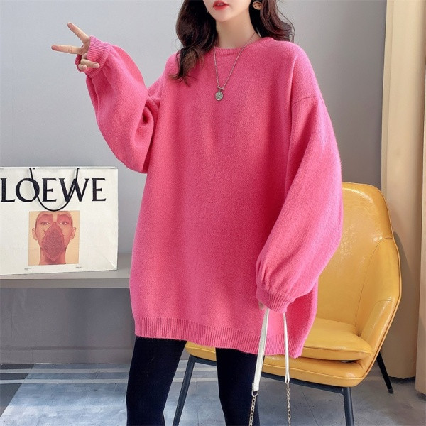 Ovaalse kaelusega vabaaja kampsun rasedatele