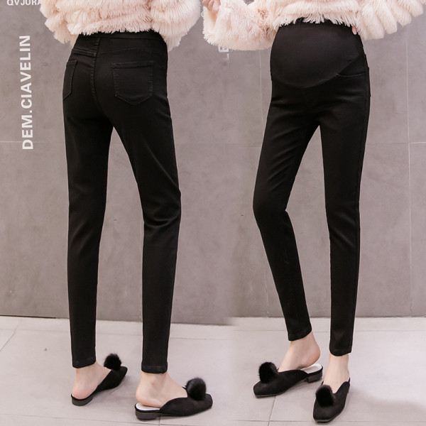 Μοντέρνο μαύρο παντελόνι για έγκυες γυναίκες