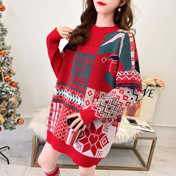 Téli színű pulóver terhes nőknek kerek nyakkivágással