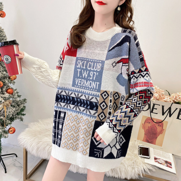 Téli színű pulóver terhes nőknek kerek nyakkivágással