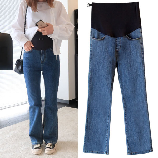 Γυναικεία τζιν casual με ελαστικό φαρδύ μοντέλο