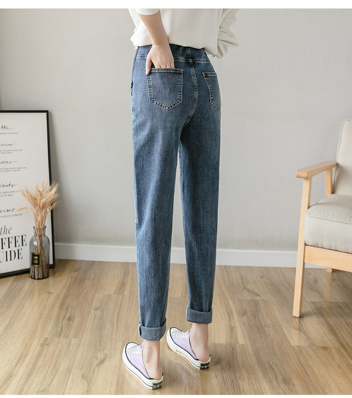 Μοντέρνο τζιν για έγκυες γυναίκες με φαρδιά ελαστική ζώνη