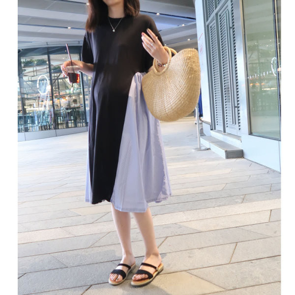 Lühikeste varrukatega naiste kleit rasedatele