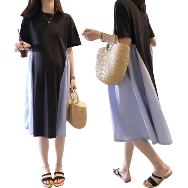 Lühikeste varrukatega naiste kleit rasedatele