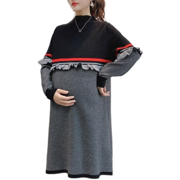 Ležerna ženska haljina za trudnice sa kovrčama